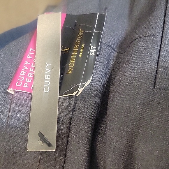 Worthington Curvy Fit Trousers Plus Size 18w Long Length - Picture 2 of 5